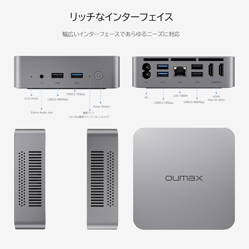 【訳あり格安】OUMAX MAX N N95/メモリ8GB/SSD256GB OUMAX MAX N95 N100 N150 MINI PC Intel DDR4 8GB 256GB 16GB